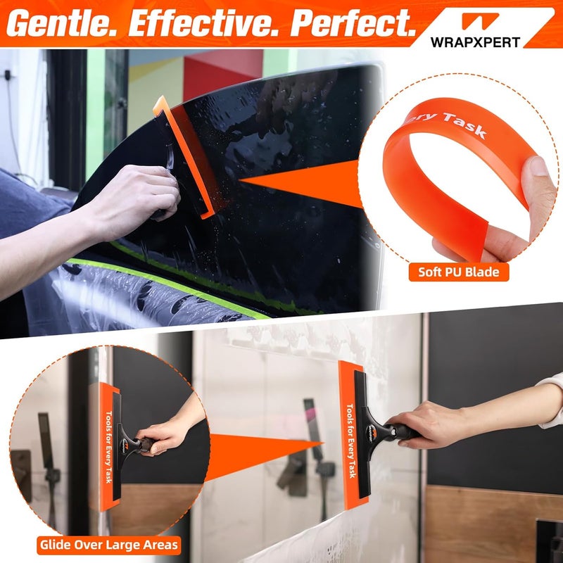 WRAPXPERT Window Tint Squeegee 2PCS 8-INCH Wide Blade Squeegee for Car Window Film Installation, Windows Tint Tool Kit for Windshield, Rear Glass Water Removal Bathroom Cleaning Kit - Image 3